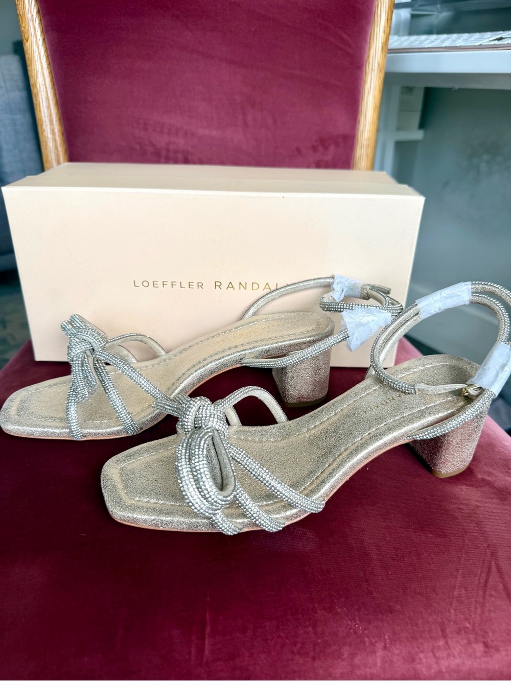 NIB! Loeffler Randall Mikel Cappuccino Sandals - Picture 7 of 8